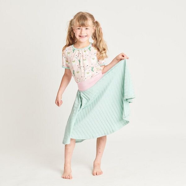 Cheeky Apple Tellerrock aus Bio-Baumwolle "Rippjersey" Vanilla/Spearmint