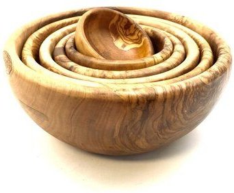 Olivenholz erleben Schalen 6er Set (rund) aus Olivenholz