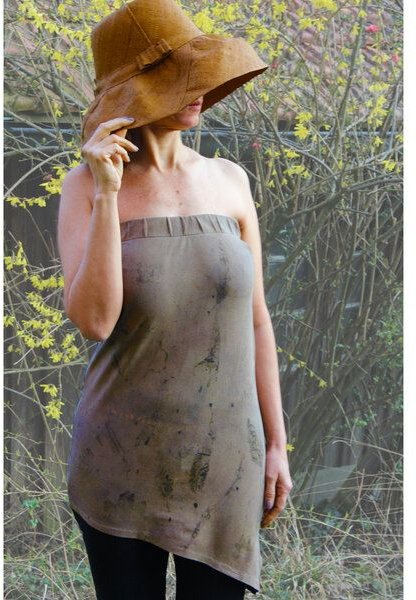 B.e Quality Naturdruck - Einheitsgröße - Diagonaler Rock oder Top, Bio-Pima Baumwolle