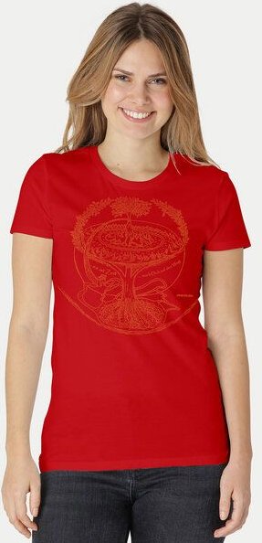 Peaces.bio - handbedruckte Biomode Bio-Damen-T-Shirt "Weltenesche"