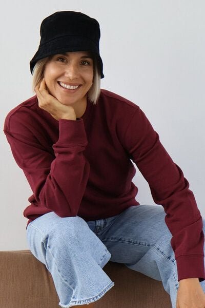 Kultgut Kuschelsweater supersoft- Biofair / Weinrot