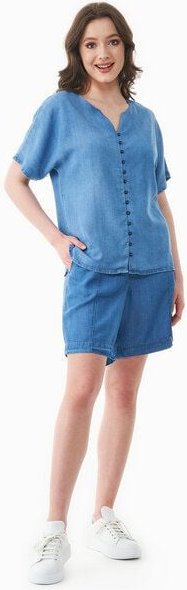 Thumbnail - ORGANICATION Shorts aus TENCEL Lyocell in Denim-Optik