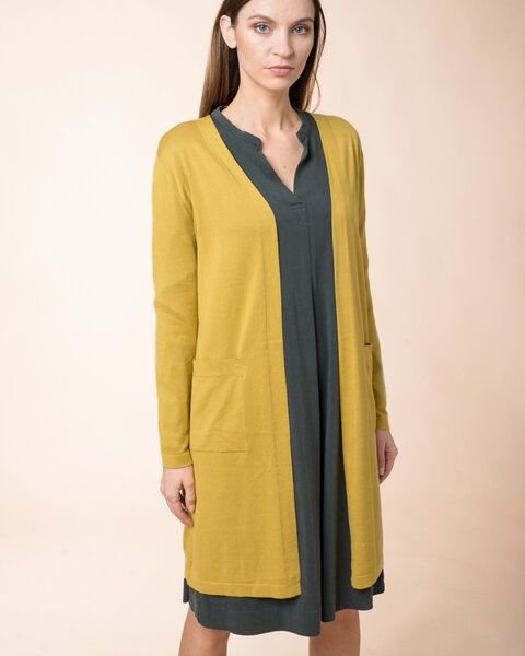 Alma & Lovis Lange Strickjacke aus Bio-Baumwolle "Long Jacket"