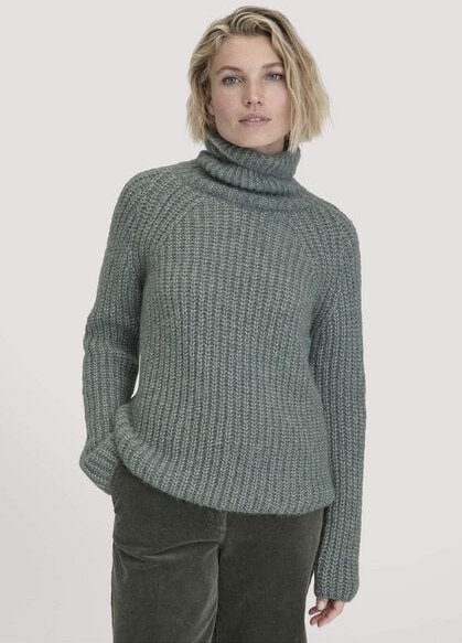 hessnatur Strick Rollkragenpullover Relaxed aus Alpaka mit Bio-Baumwolle