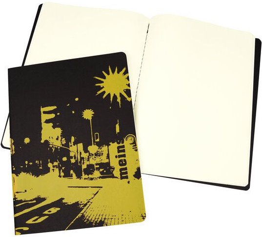 HANDGEDRUCKT "Lichtspur" Notizheft ca. DIN A4