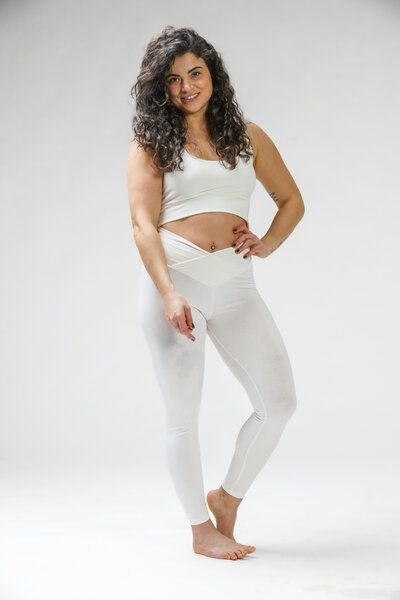 YogiLiebe Yoga Bra "Kundalini" Weiss aus Bio Baumwolle