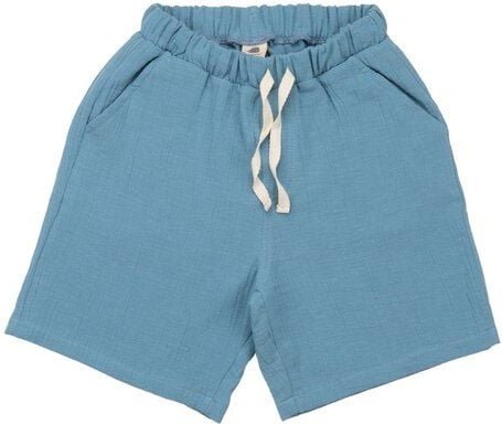 Kinder Shorts GOTS-zertifiziert aus Bio-Baumwolle, blau „Floral Night“ mit elastischem Bund & Kordelzug – Walkiddy, leic...