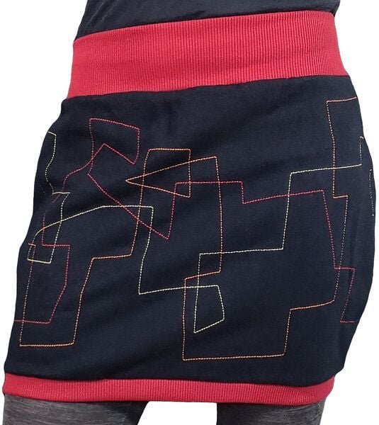 Sweatrock Ballonrock Unikat liebewicht mit bunten Stickereien 3 Längen nach Wahl