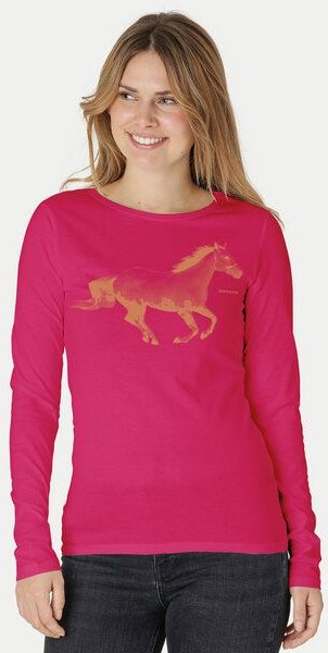 Peaces.bio - handbedruckte Biomode Bio-Damen-Langarmshirt Horsepower