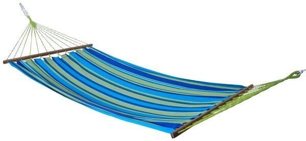 MacaMex Caribe Grande XL Stabhängematte, Hängematte mit Holzstab aus langfasriger Baumwolle