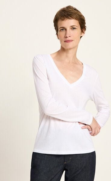 LANIUS Shirt mit V-Ausschnitt (GOTS) aus Bio-Baumwolle