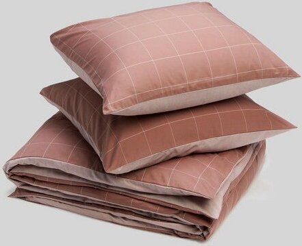 Yumeko Bettwäsche Baumwolle TENCEL Double Face Rose Check/Chambray