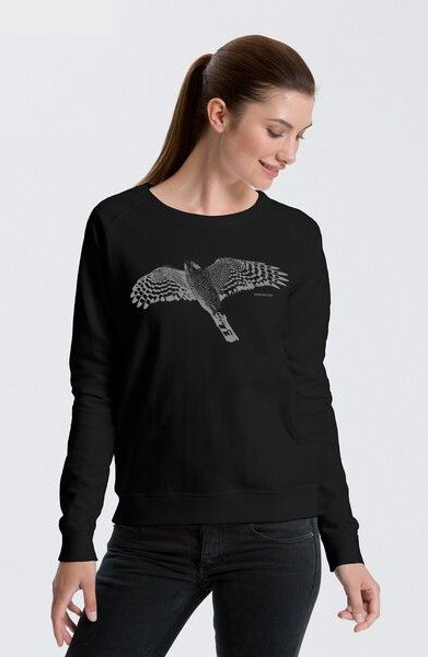 Peaces.bio - handbedruckte Biomode Bio Damen-Sweatshirt Sperber