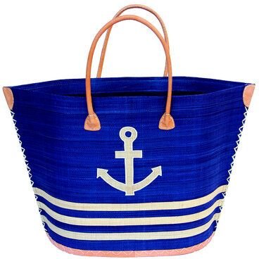 frosch und rabe Strandtasche BATO MOTIV ANKER mit Leder Griffen