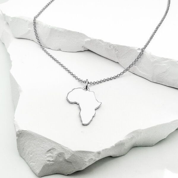 MOANINA Kette Afrika Kontinent - 925 Silber/18k Gold Vermeil - 3 Längen