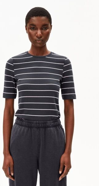 Thumbnail - ARMEDANGELS JAANISARA FINE STRIPE - Damen T-Shirt aus Bio-Baumwoll Mix