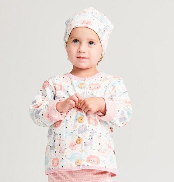 Cheeky Apple Gefüttertes Jäckchen "Mini Jungle Rose" aus Bio-Baumwolle