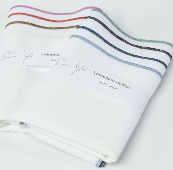 nahtur-design Leinenservietten 8er Set, 100% Leinen