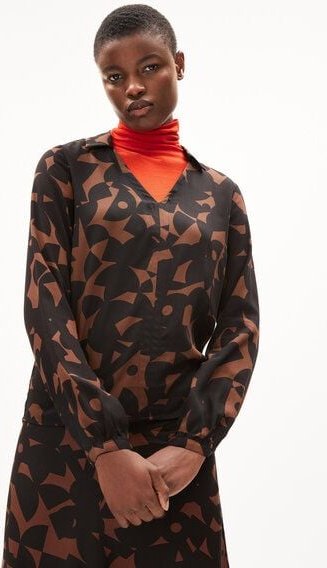 Thumbnail - ARMEDANGELS MIUNAA ABSTRACT A - Damen Bluse Regular Fit aus LENZING ECOVERO Viskose