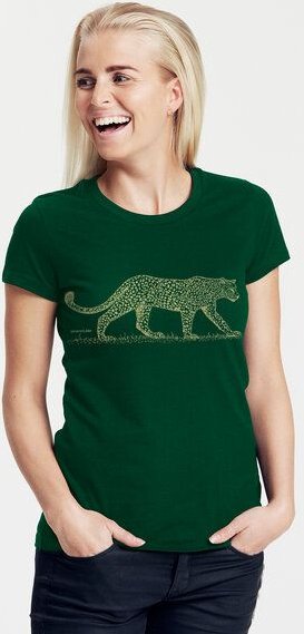 Peaces.bio - handbedruckte Biomode Bio-Damen-T-Shirt "Leopard"
