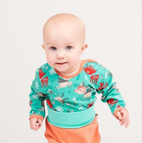 Cheeky Apple Langarm-Body aus Bio-Baumwolle "Winterreh"