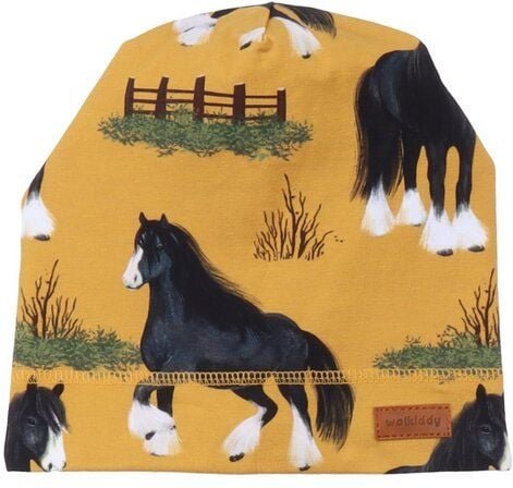 Mütze Baby Bio-Baumwolle Gelb - Walkiddy Shire Horses, Vegan, Nachhaltig, GOTS-zertifiziert, Elastisch, Allergikerfreund...