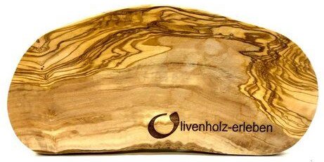Olivenholz erleben Schneidebrett aus Olivenholz mit rustikalem Rand