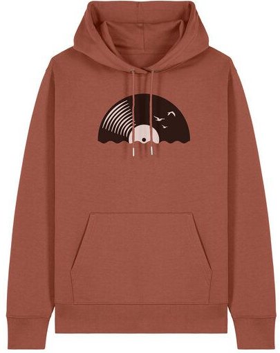 ilovemixtapes Unisex Hoodie „Vinyl Sun“ aus 100 % Bio-Baumwolle – Fair produziert mit Schallplatten-Motiv