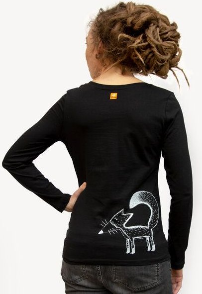 Cmig Franzi Fuchs Langarmshirt Damen schwarz