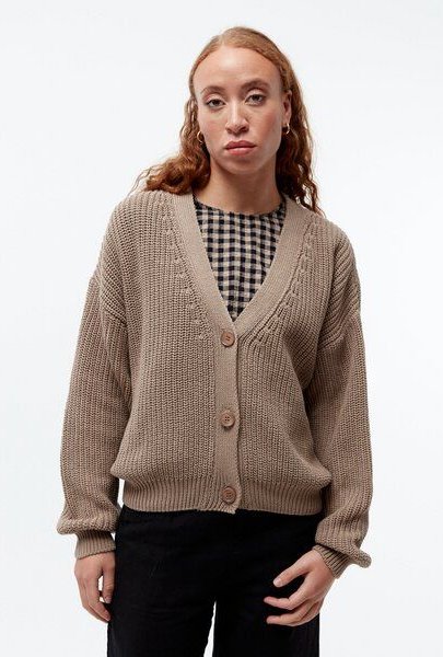 Givn Berlin Strickcardigan GBDESIREE oversize aus Bio-Baumwolle mit Perlmuster-Strick
