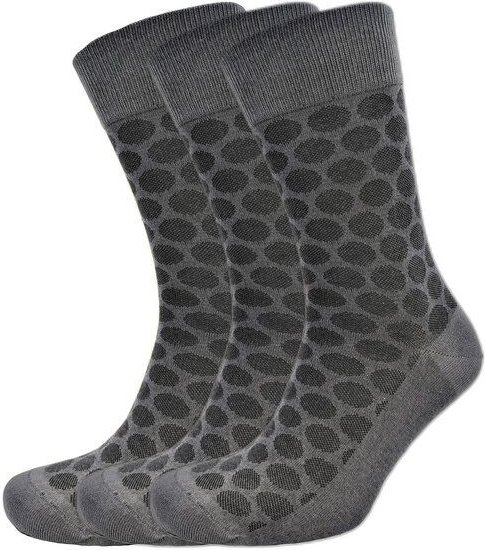 BLS Organic 3er Pack GOTS zertifiziert 98 % Bio-Baumwolle Polka Dot Pattern Herrensocken