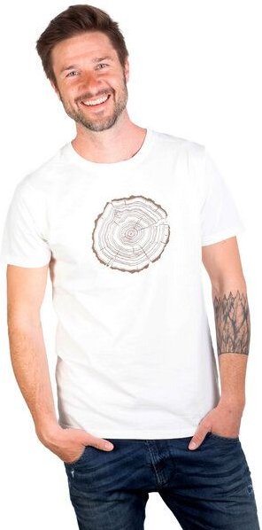 Life-Tree Shirt aus Biobaumwolle Fairwear für Herren "Treeslice" in Washed White/Blue/Red/Green