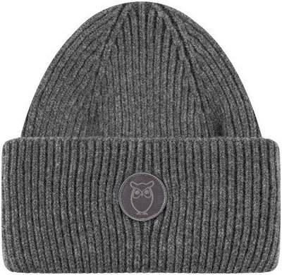 KnowledgeCotton Apparel Woll-Mütze - Rib Beanie - aus 100% Merino Wolle
