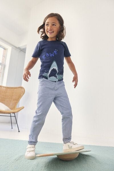 People Wear Organic Kurzarm Shirt, dunkelblau, "Hai", Bio-Baumwolle