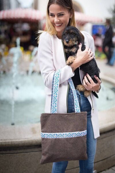 manbefair TWEED SHOPPER CELINE braun