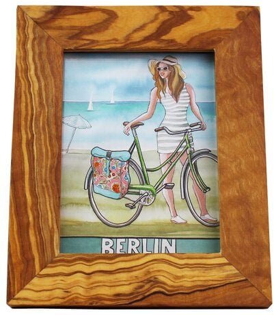 Mitienda Shop Bilderrahmen aus Olivenholz 11,5cm x 8,5cm Fotorahmen