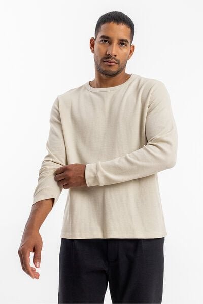 Rotholz Waffel Longsleeve aus Bio-Baumwolle