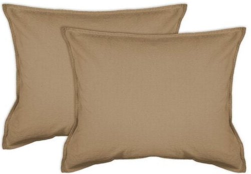 jilda-tex 2er Pack Kissenbezug in Stone-Washed Optik 100% Bio-Baumwolle Uni Made in Green 45x45cm 50x50cm