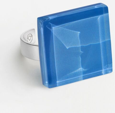 ALEXASCHA Geometrischer Statement Ring aus Glas | PUREFORM