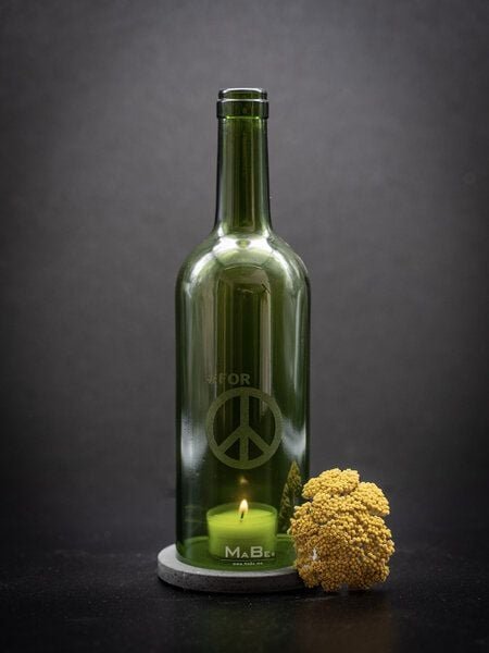 MaBe WINDLICHT #FOR PEACE mit grauem Untersetzer