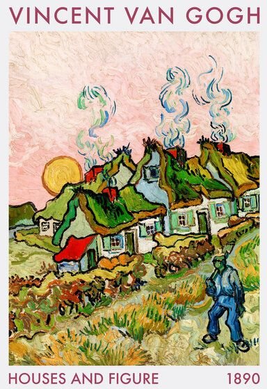 Photocircle Wandbild / Kunstdruck / Poster / Leinwand - Häuser und Figur (Vincent Van Gogh)
