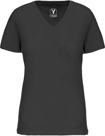YTWOO Basic Damen T-Shirt mit V-Ausschnitt aus Bio-Baumwolle in Conversion
