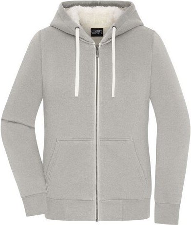 James & Nicholson Damen Sweatjacke mit Sherpa-Futter