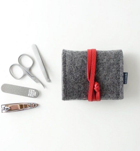 matilda k. manufaktur mini-maniküre-set 'jacob' aus Wollfilz dunkelgrau