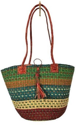 Maishameanslife Bolga Schultertasche - Einkaufs- & Handtasche - 30cm