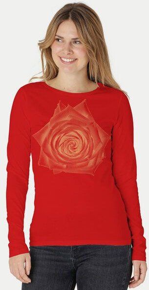 Peaces.bio - handbedruckte Biomode Bio-Damen-Langarmshirt Rose