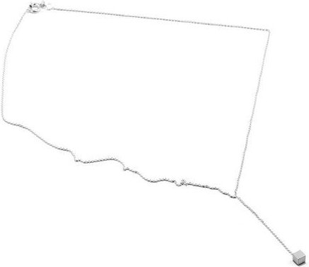 Jonathan Radetz Jewellery Kette CUBE, Silber 925, Sterlingsilber, Länge 43 -46 cm, Würfel 4mm, Handmade in Germany