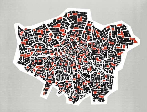 Photocircle Poster / Leinwandbild - Abstract London Borough Map