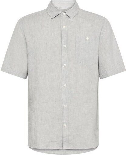 KnowledgeCotton Apparel Regular Leinen-Shirt mit kurzen Ärmeln Hemd - GOTS/Vegan