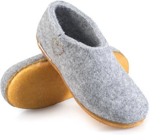 naturling Filz Damen Hausschuhe - Boots mit Kautschuksohle